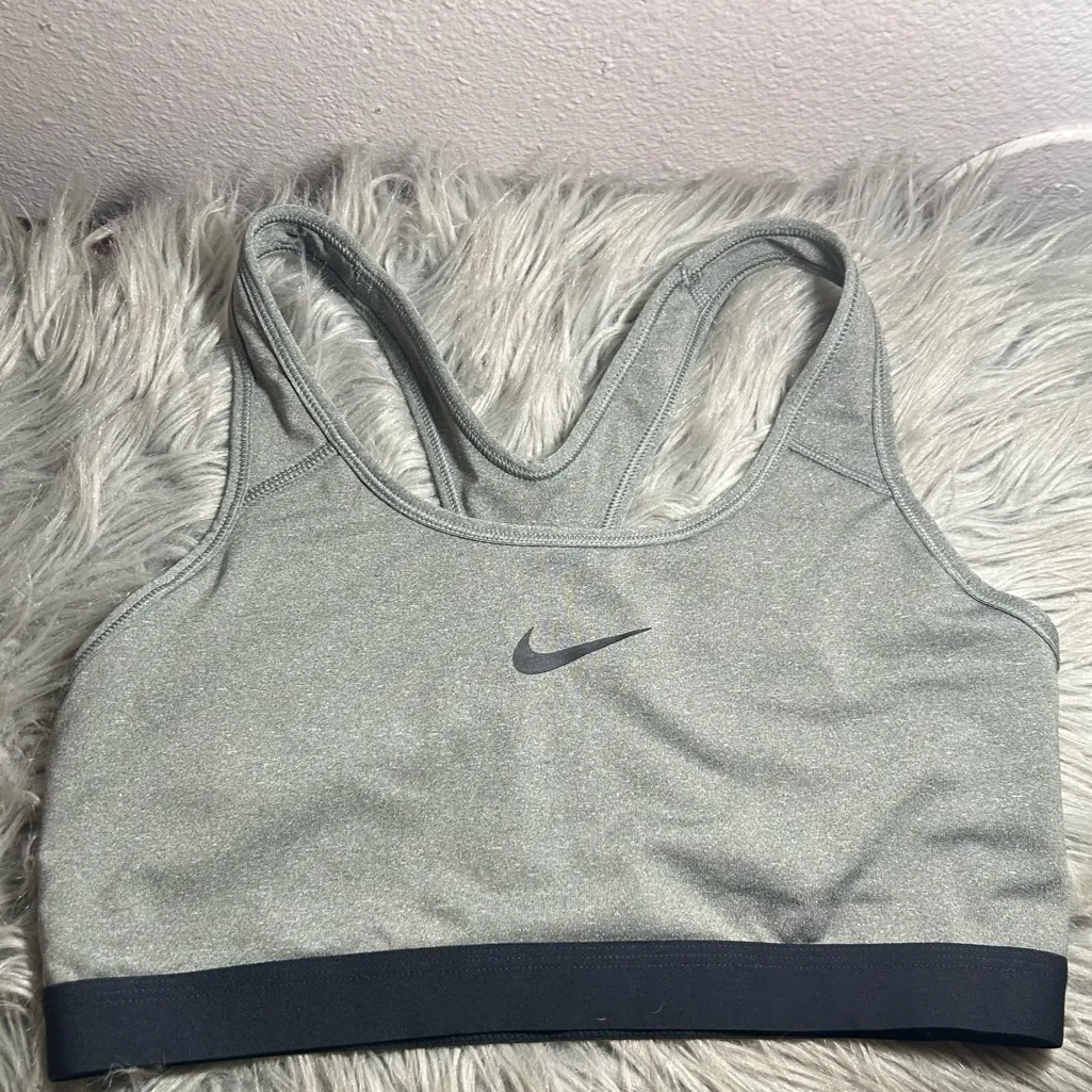 Nike Dri-FIT Heather Gray Sport Bra Size Large - Image 2