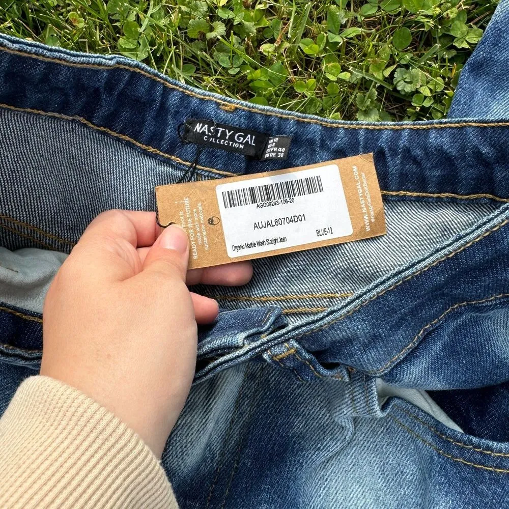 NWT Organic Marble Wash Straight Jeans - Image 3