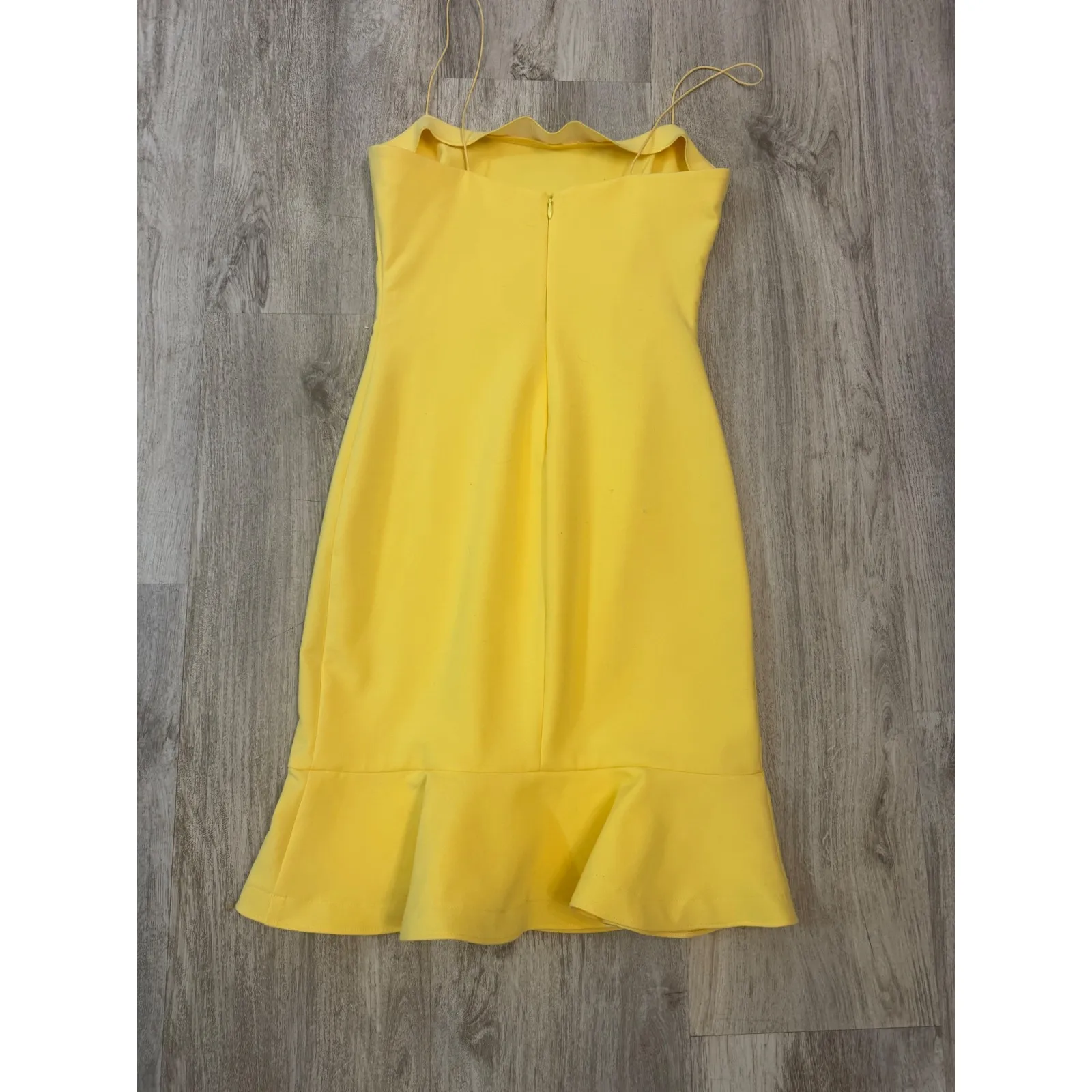 Likely Banks Flounced Hem Slip Dress in Snapdragon yellow Size 2 - Image 3