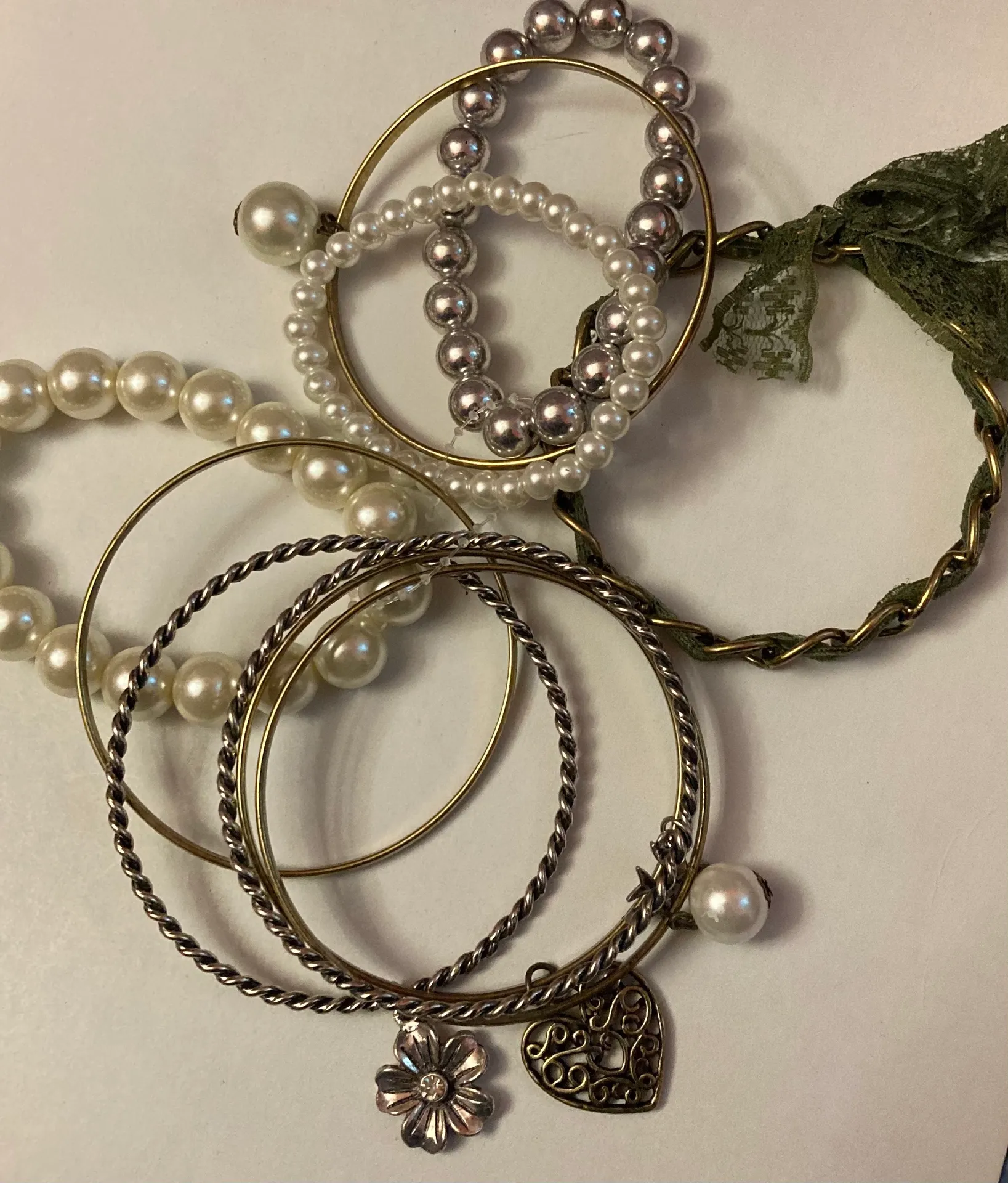 woman 10 pieces bracelet different shapes Gold - Image 2