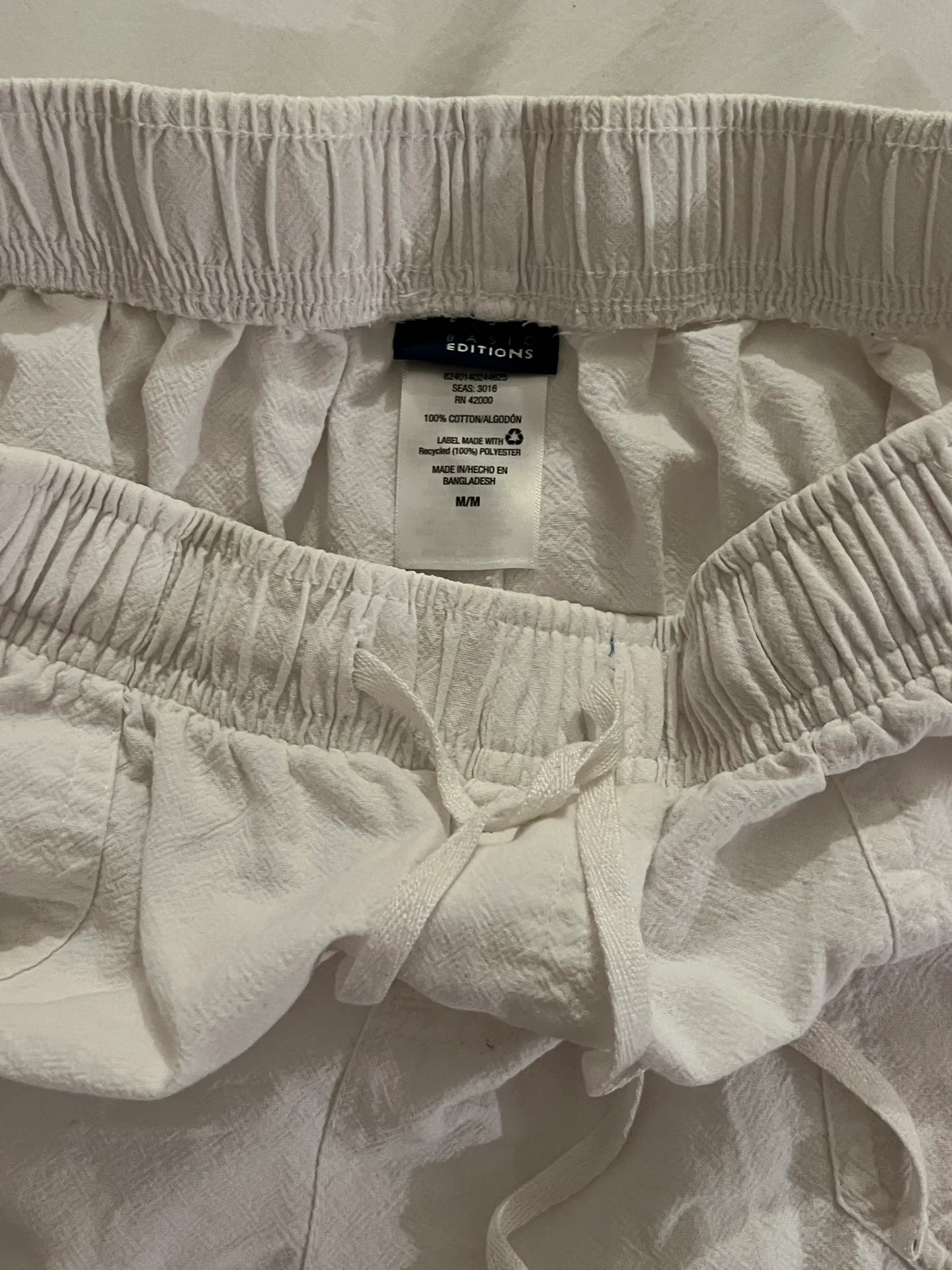 White Linen Shorts Size M - Image 4