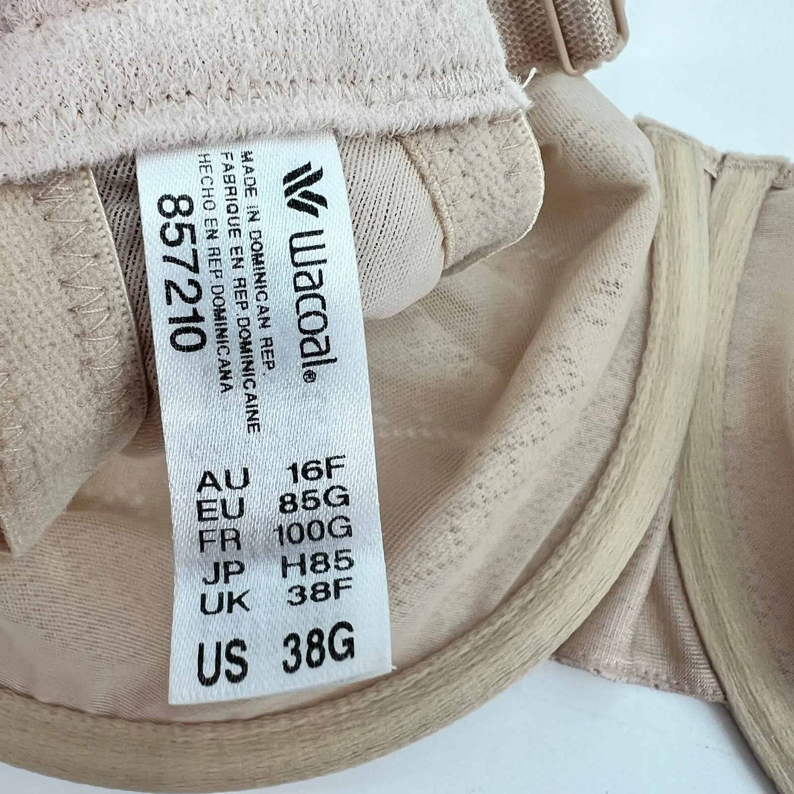 Wacoal Visual Effects Minimizer Underwire Bra style 857210 Sand (nude) size 38G - Image 7