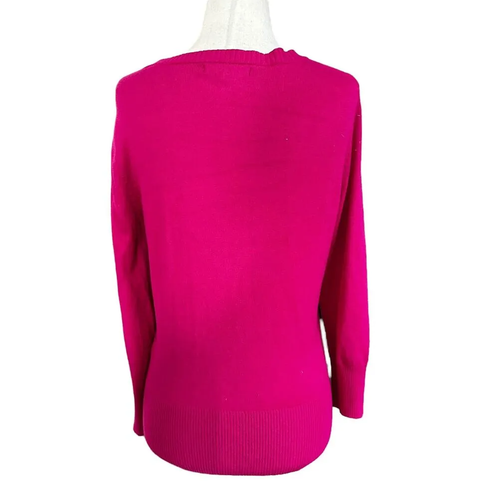 Express Fuchsia Stretch Knit Cardigan Women Sweater Size Small | 71-7 - Image 3