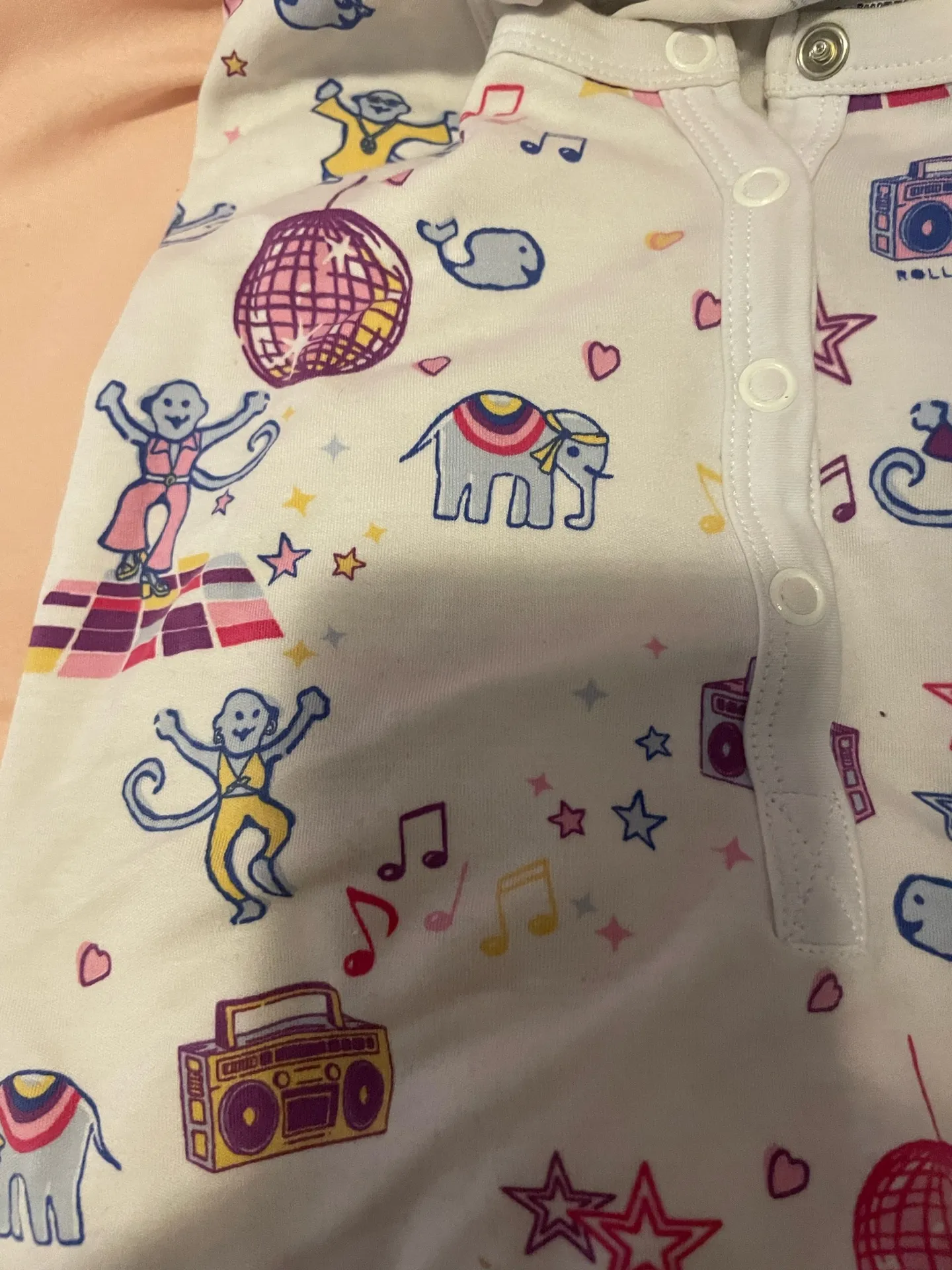 Roller Rabbit disco pajamas dance party monkeys and hearts - Image 8