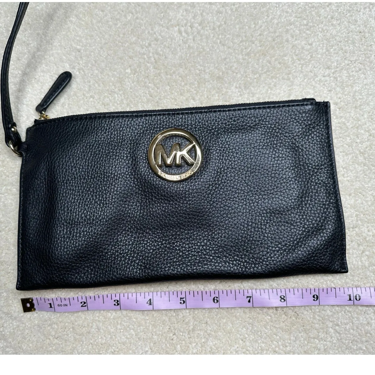 Michael Kors:  Black Leather Wristlet - Image 4