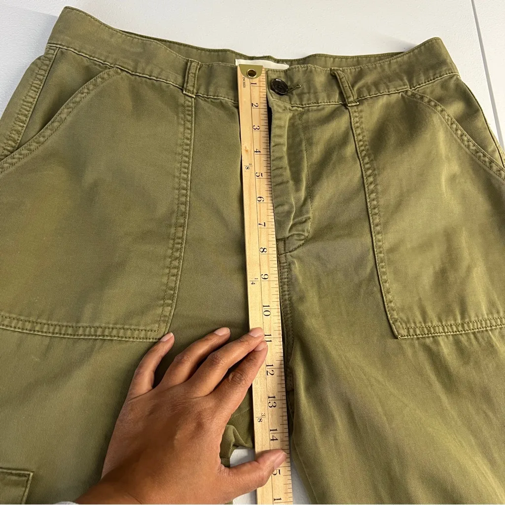 Boden Olive Green Cotton Cropped Cargo Trouser Pants Size 10 - Image 14