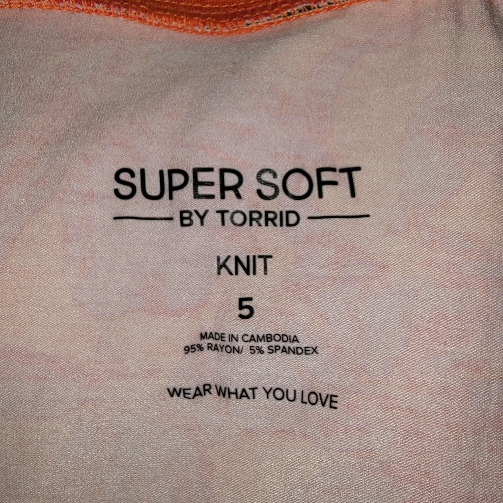 Torrid Nwot Handkerchief Hem Maxi Skirt - Super Soft Tropical Floral Orange 5 5x - Image 5