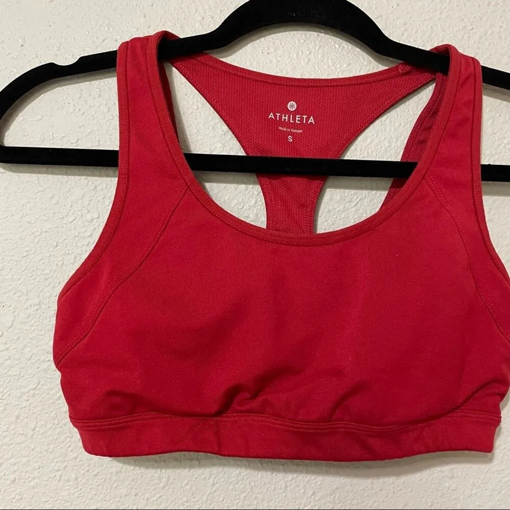 Athleta Red Classic Sports Bra Womens S Athletic Comfortable Workout Gym Top - Image 2