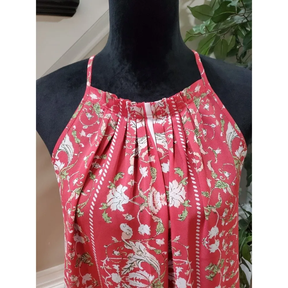 Soho Womens Pink Floral 100% Polyester Round Neck Sleeveless Top Blouse Size XL - Image 12