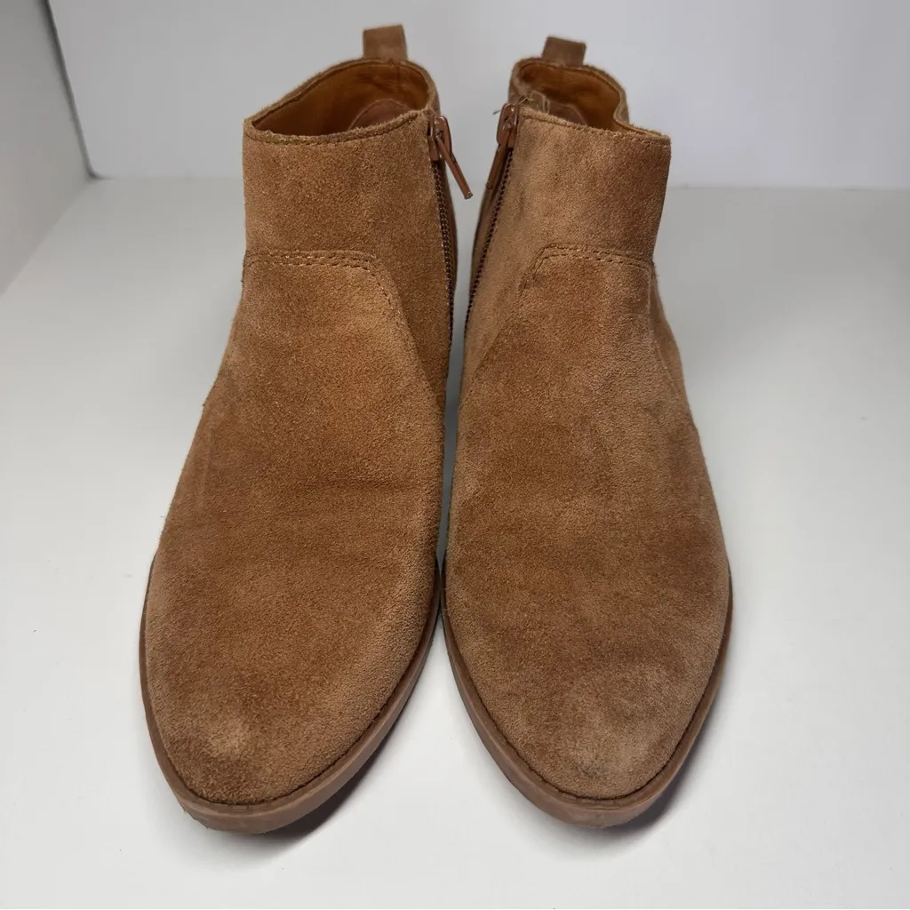 Lucky Brand Women's Brown Suede Zipper Ankle & Booties Boots SZ 7.5 Boho Shootie - Image 3