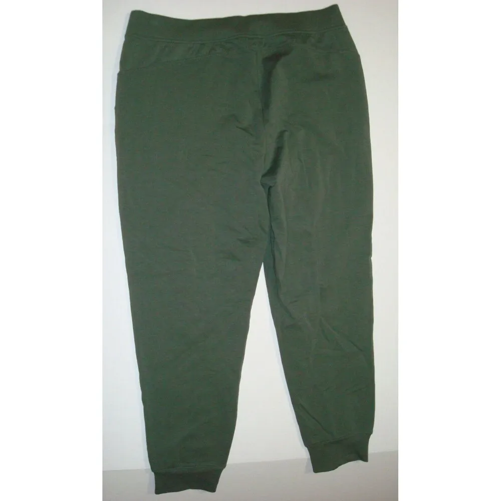 Womens Denim & Co. Active Petite French Terry Joggers SP S P Dark Green New Oliv Size undefined - Image 5
