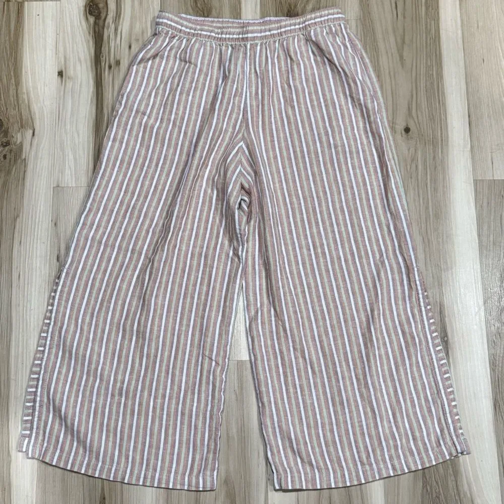 Patagonia Garden Island Pants Pinstripe Hemp Wide Leg Women’s Small - Image 3
