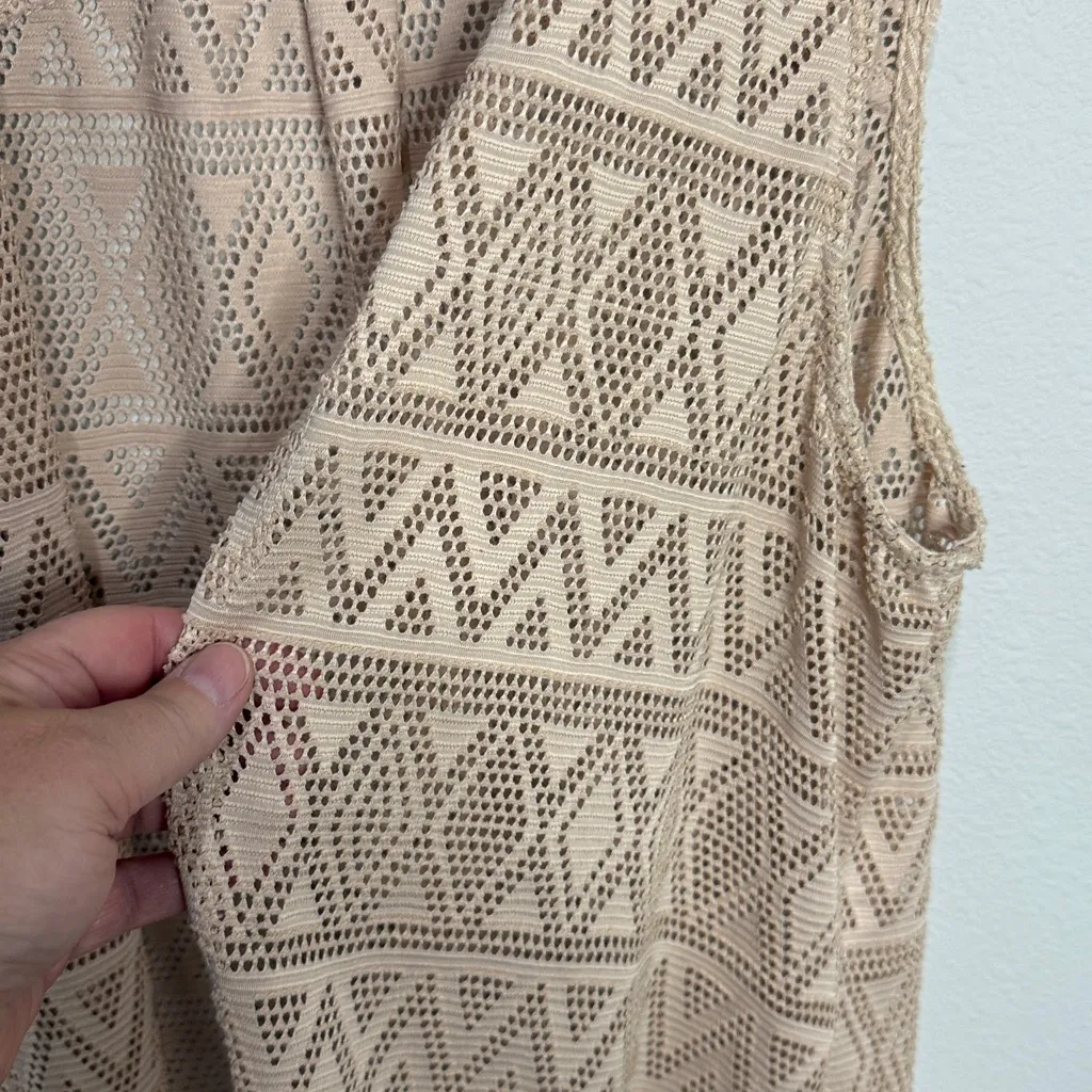 Eyeshadow Tan Boho Western Fringe Vest Size L - Image 2