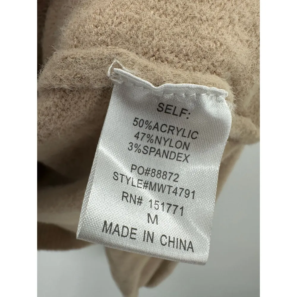 Le Lis Sweater Women MEDIUM Cream Lawrence Long Sleeve Ruched Back Knit Pullover - Image 7