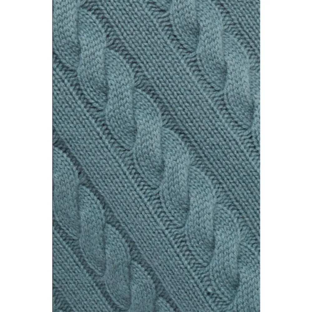 💕NAADAM💕 Wool Cashmere Cable Turtleneck Wool Cashmere ~ Mist Blue Medium M NWT - Image 5