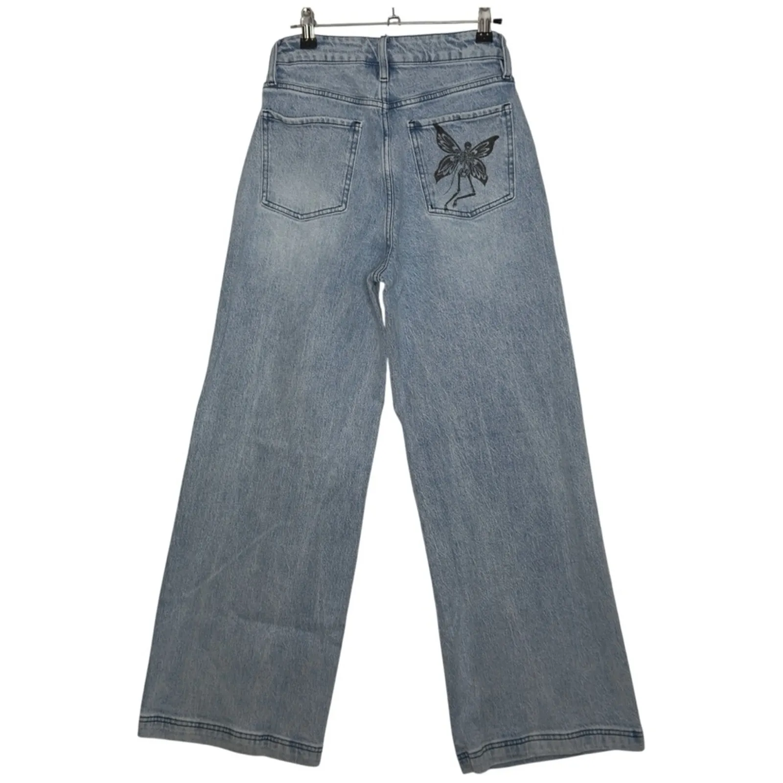 Hot Topic Sweet Society Skeleton Fairy Jeans Baggy Wide Leg Whimsy Goth Size 1 - Image 2