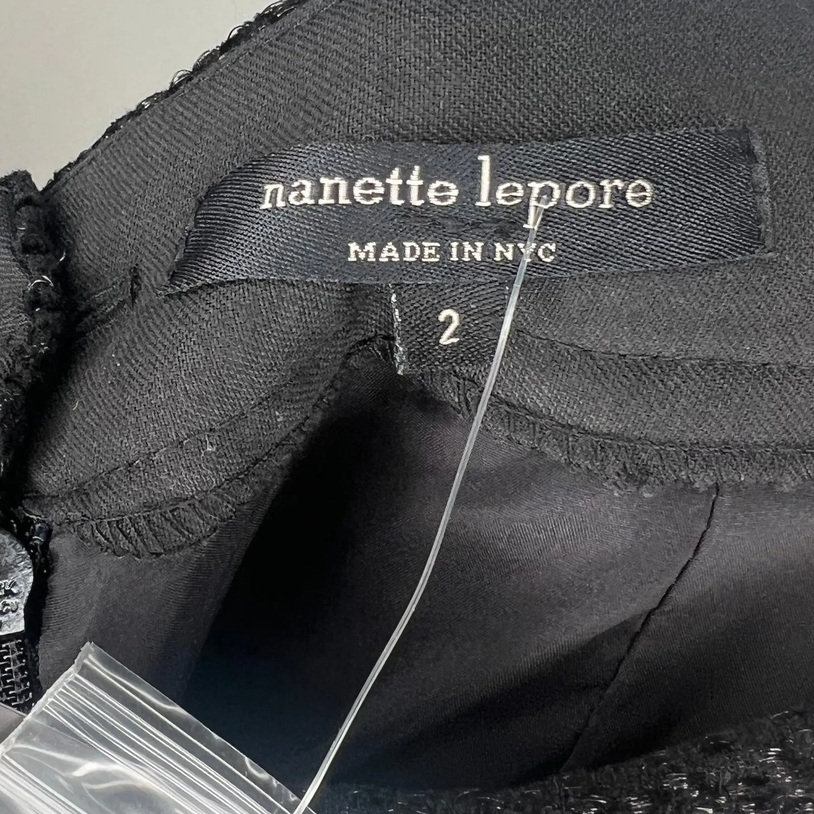 Nanette Lepore Black Picturesque Textured Pencil Skirt Size 2 - Image 5