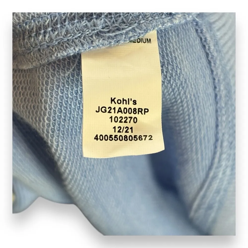 SO Sweatshirt Lounge Life Woman's   Cropped Blue Hoodie Mushroom Print M - Image 4