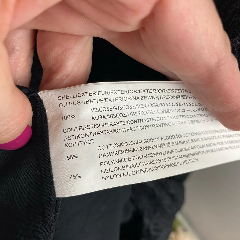 Minkpink Solid Black Lace Long Sleeve Cold Shoulder Mini Dress Medium NEW - Image 8