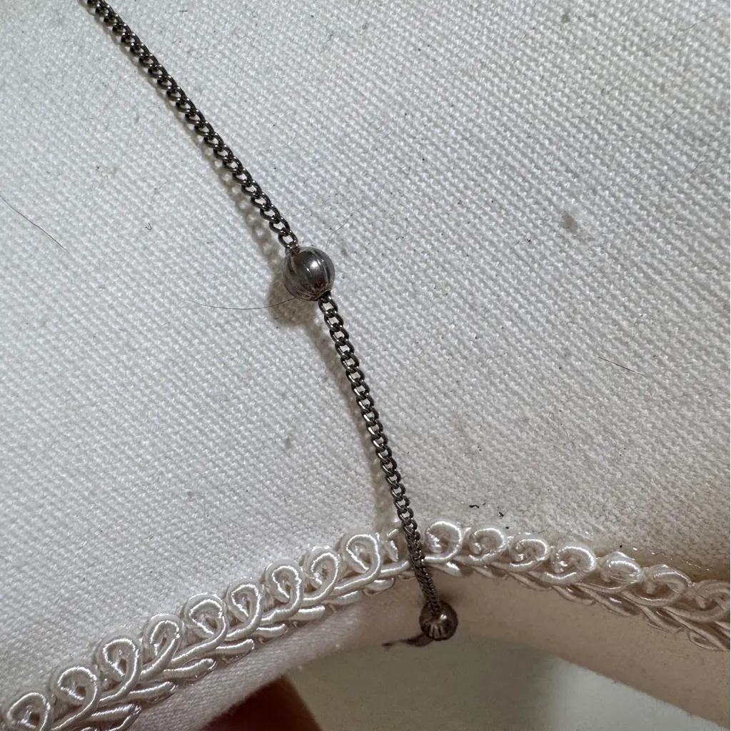 Silver Tone Chain Beaded Chocker Necklace Womens Jewelry - Image 3