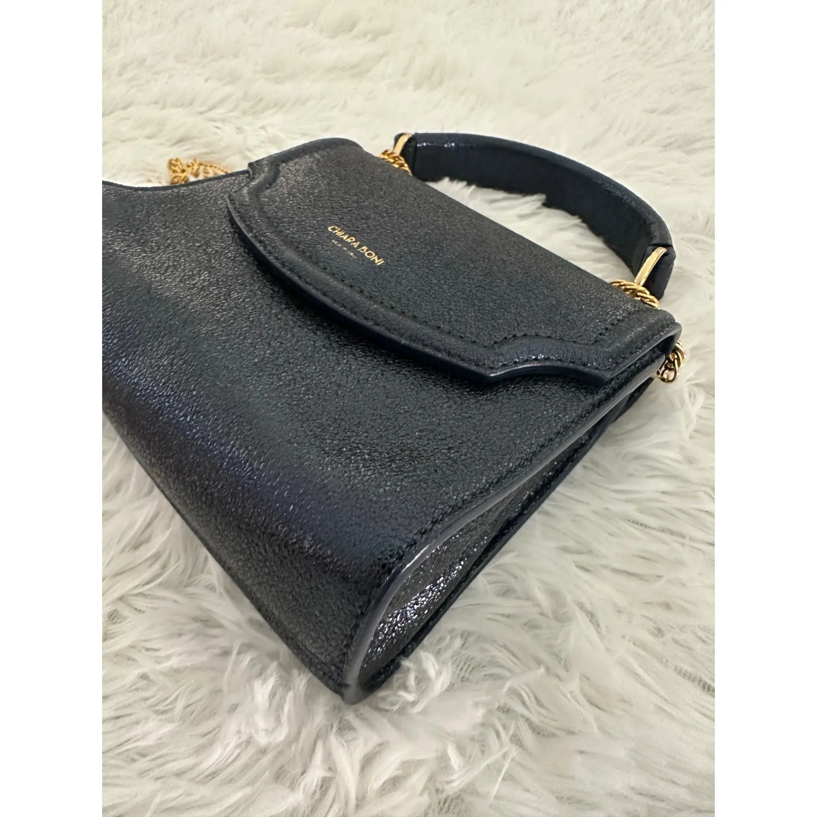 Chiara Boni Mini Chiara glitter top handle Shoulder bag - Image 7