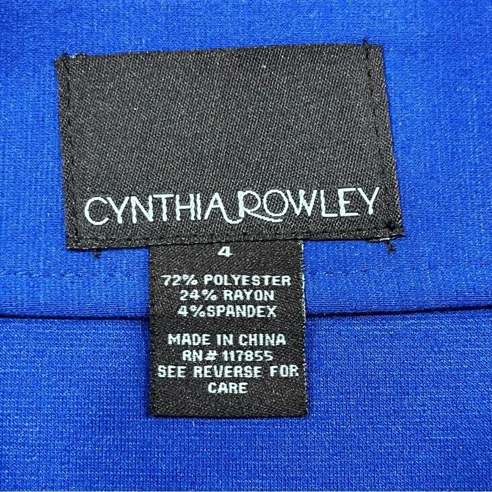 Cynthia Rowley Blue & Black Colorblock Zipper Pencil Skirt Size 4 - Image 4