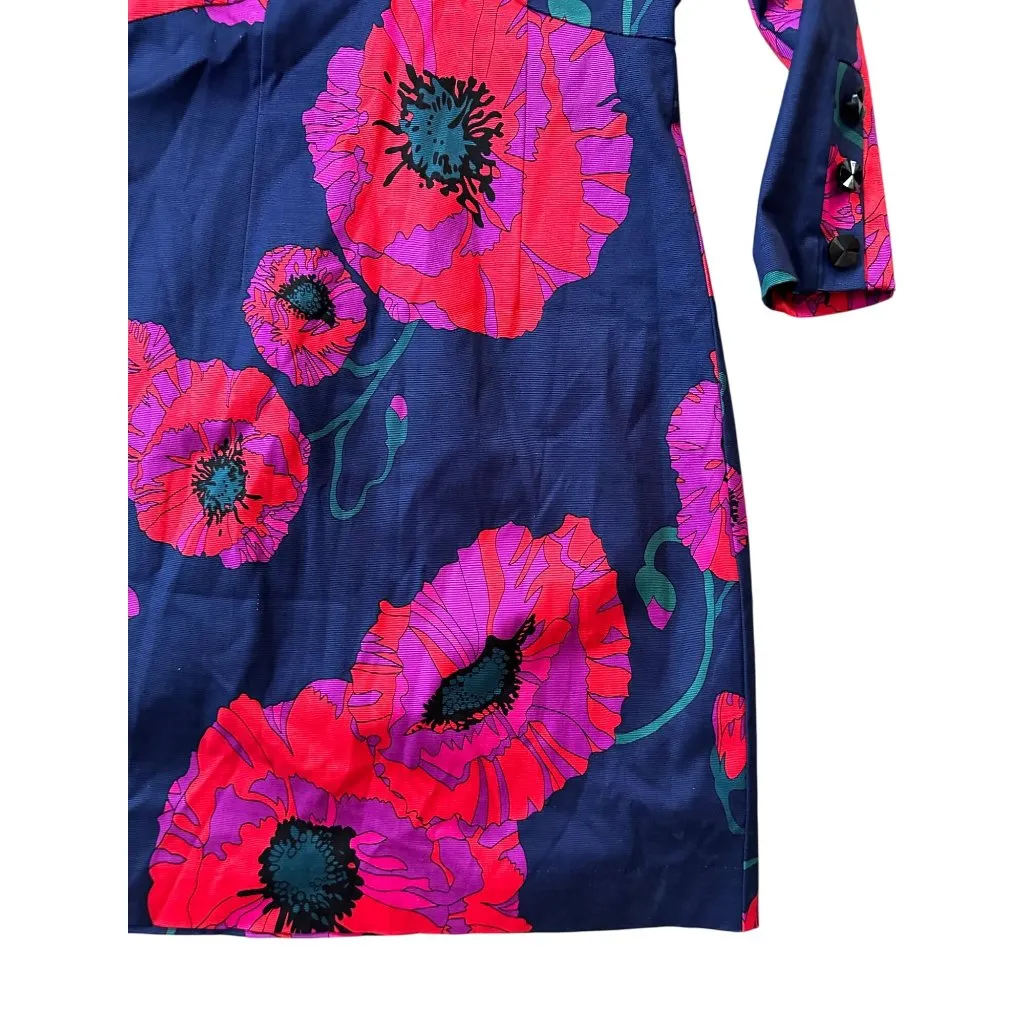 TRINA TURK Womens Poppy Floral Silk Blend Dress Size 2 - Image 5