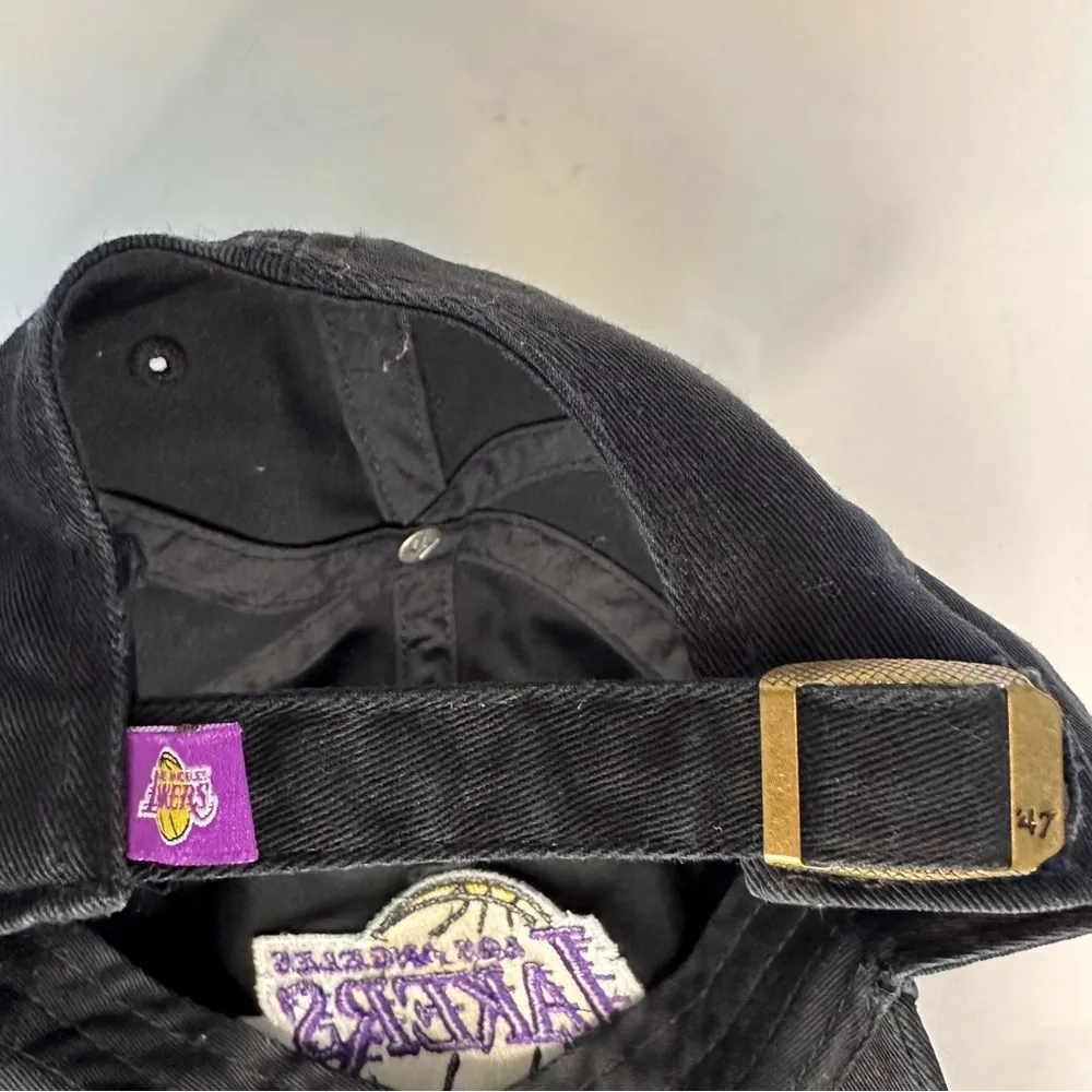 Los Angeles Lakers '47 Brand Classics Clean Up Adjustable Hat Cap Unisex Black - Image 5