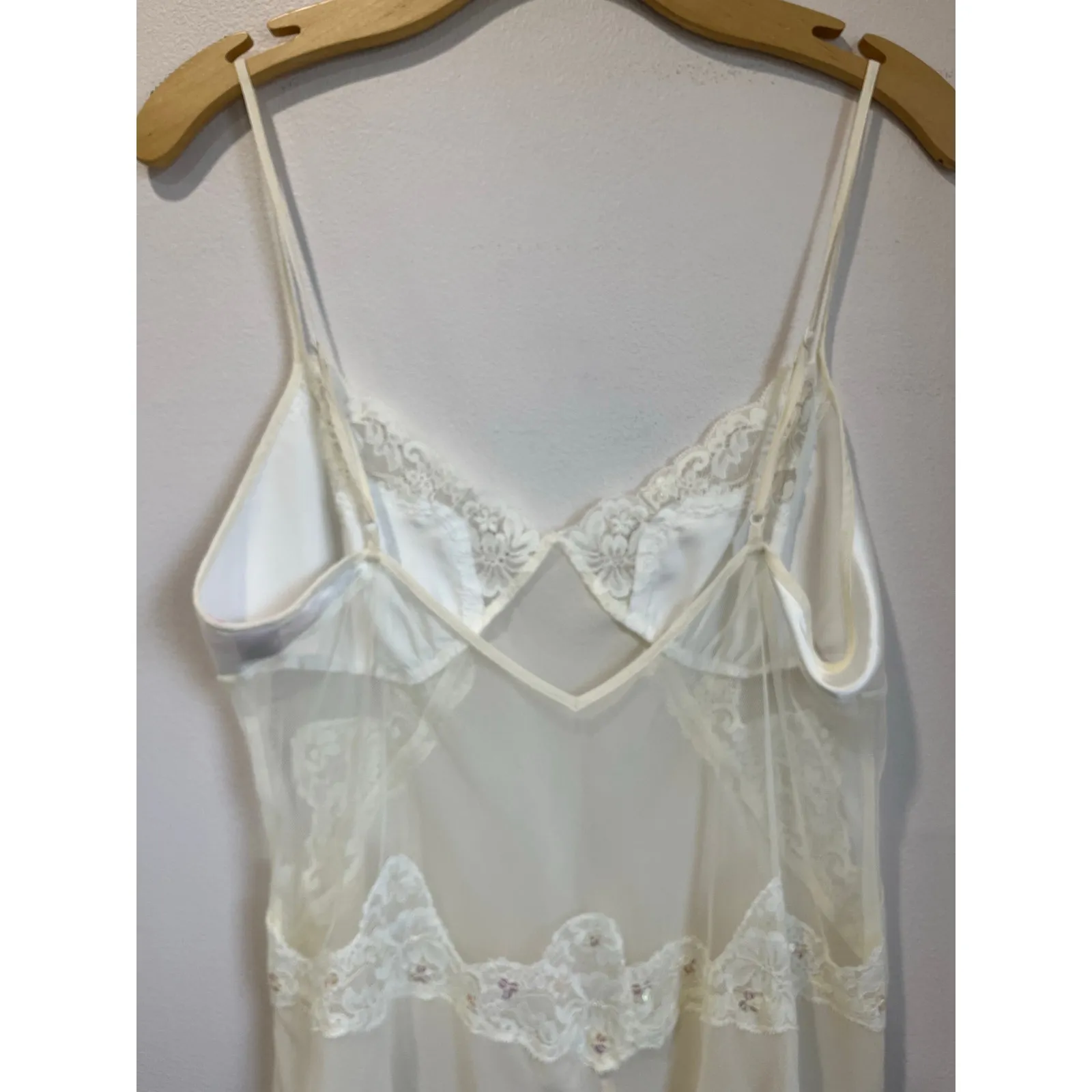 Victoria’s Secret Vintage Silk Lace Sheer Slip Mini Dress Y2K Size L - Image 5