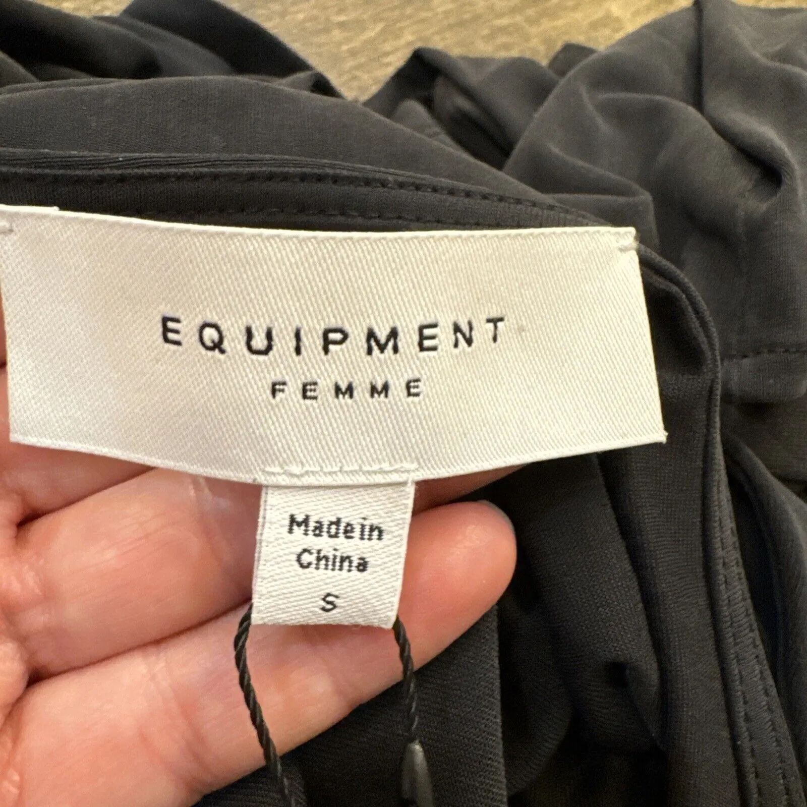 Equipment Genevieve black cutout Midi Dress Size‎ S Silk Blend Slinky Sexy - Image 3