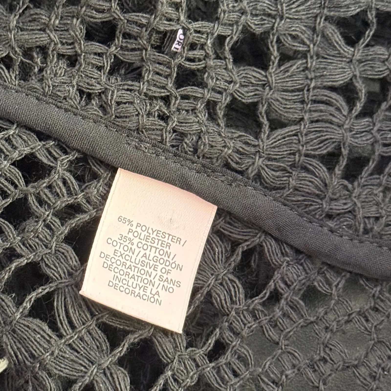 Victoria's Secret Black Crochet Top Size M Swim Cover Up Flowy Beach BOHO NEW - Image 8