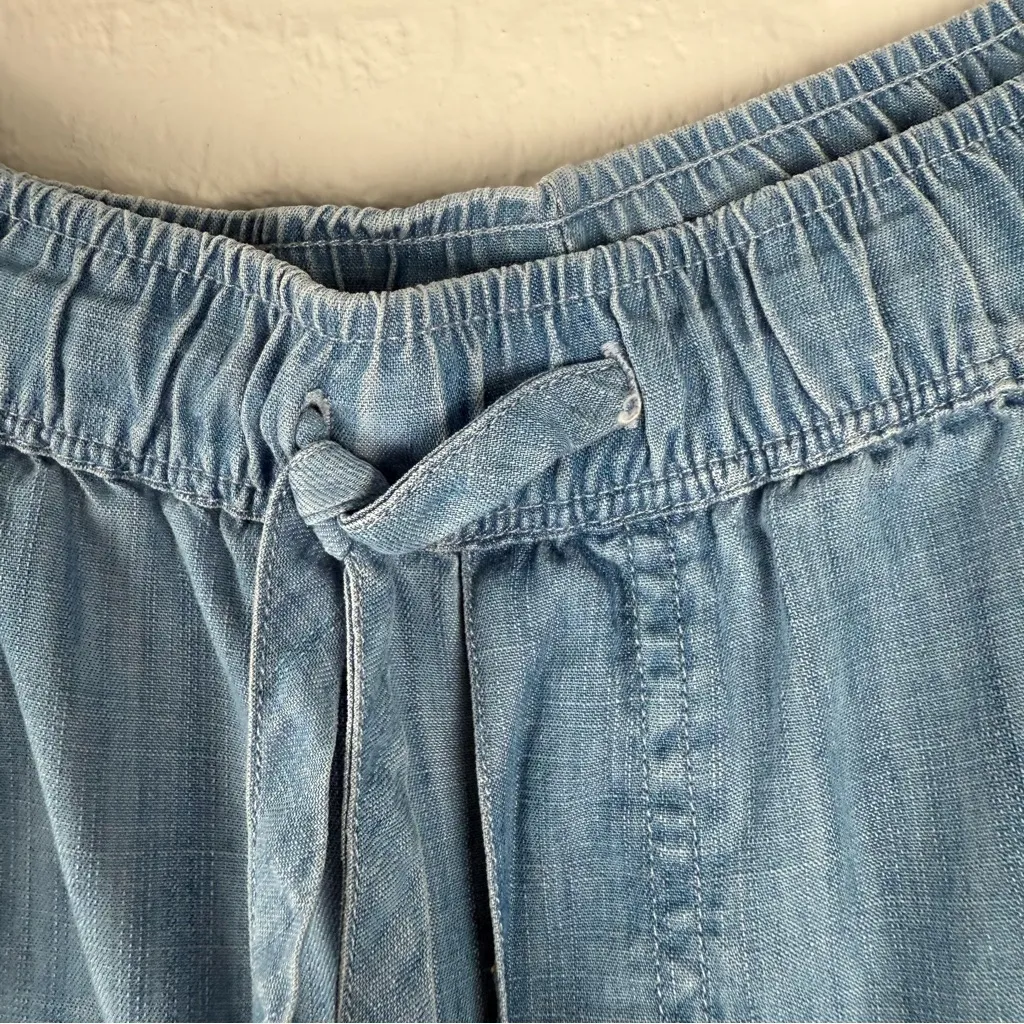 Vineyard Vines Lightweight Jean Pull On Pants elastic waist Chambray joggers L - Image 3