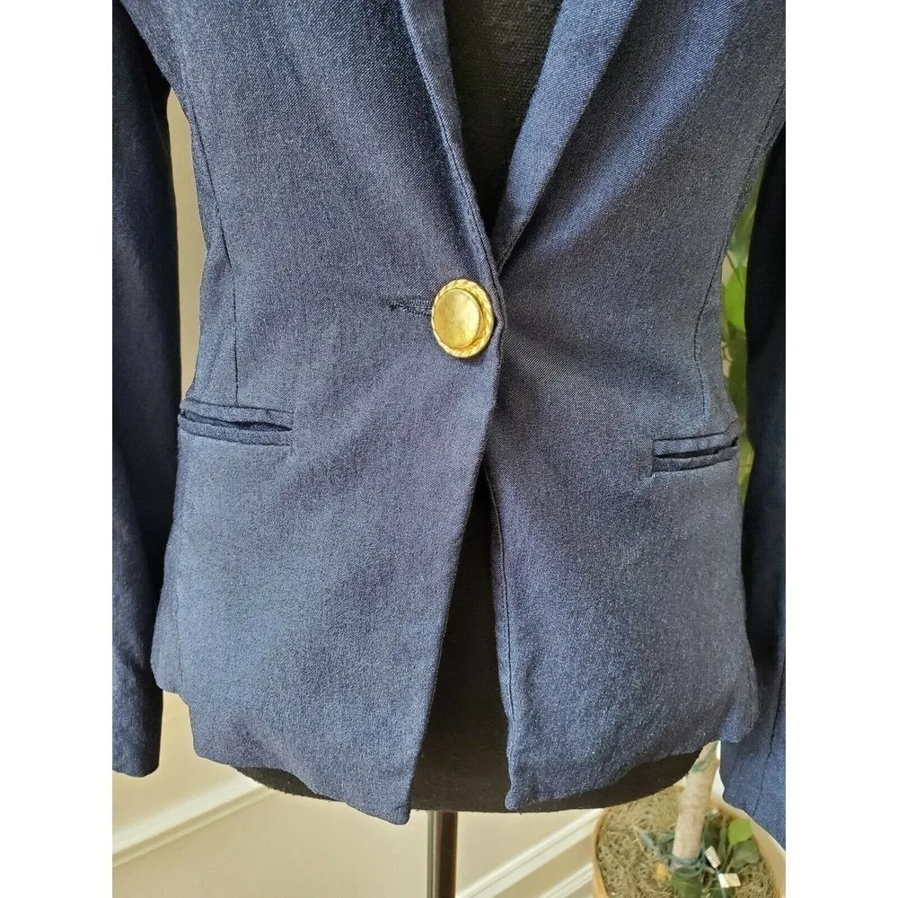 XOXO Blazer Blue Size Small Collared Suit Jacket - Image 3