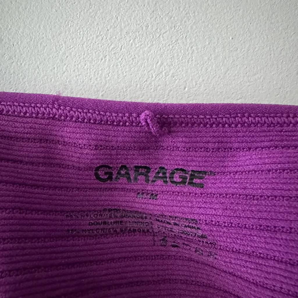 Garage Purple Seamless Bustier Ribbed Cami Crop Top Sweetheart Neckline - Image 5