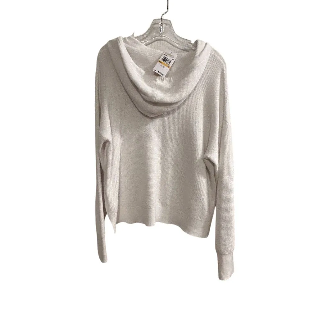 Michael Kors Women's White Ribbed Hoodie Sweater Size M Pullover - Image 8
