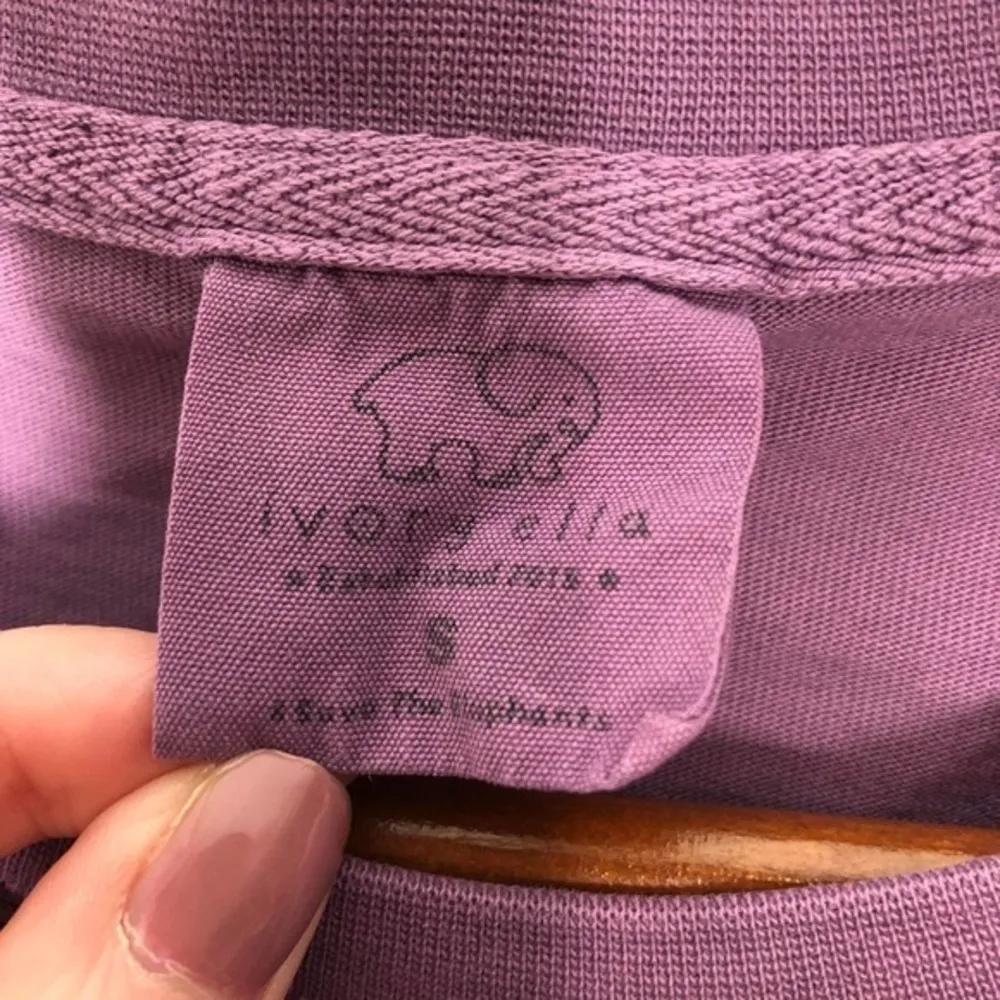 Ivory Ella purple long sleeve crew neck t-shirt elephant spell out - Image 4