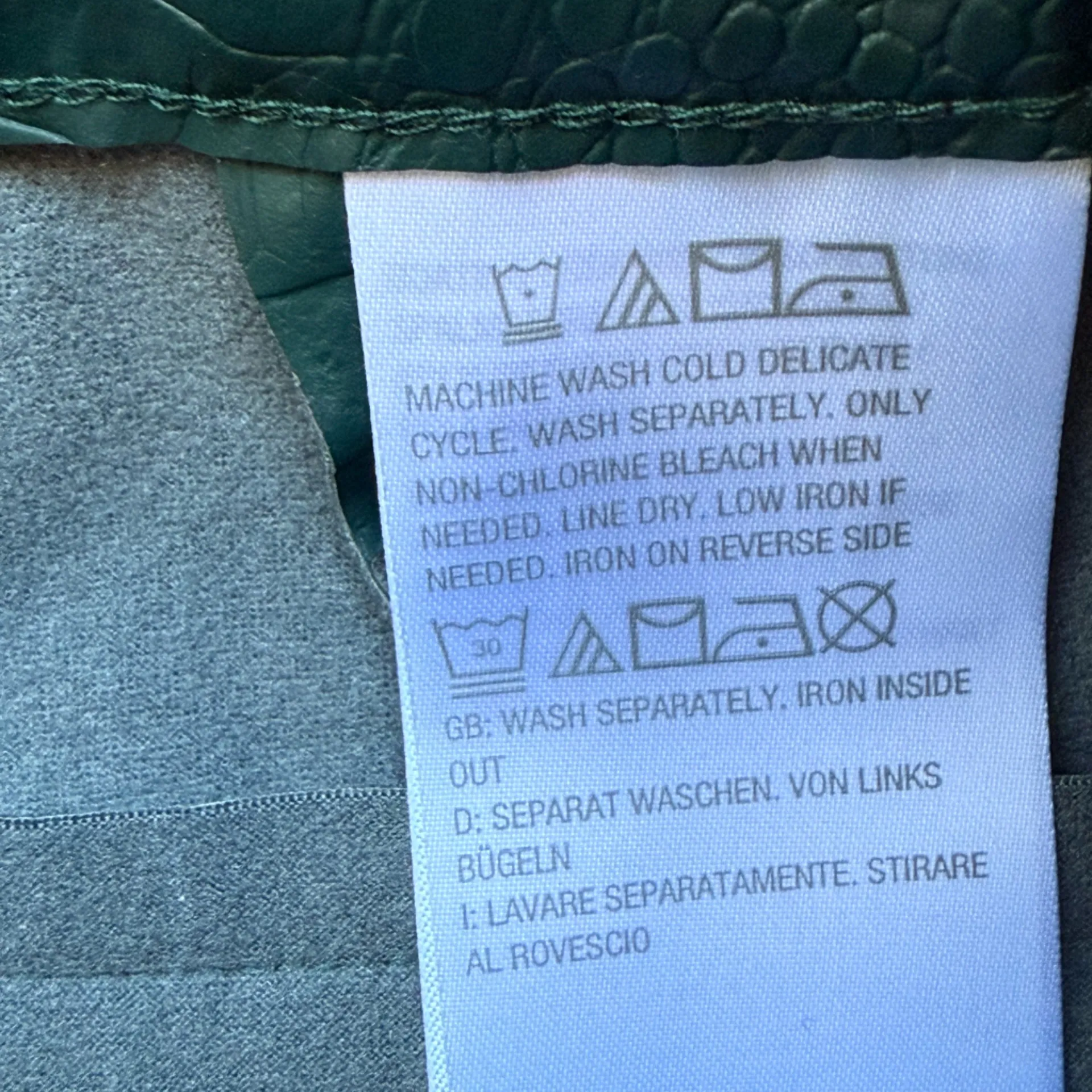 JASON WU Women's Faux Leather Croc Culotte Cropped Wide Leg Pants. Size 6‎ Green - Image 8