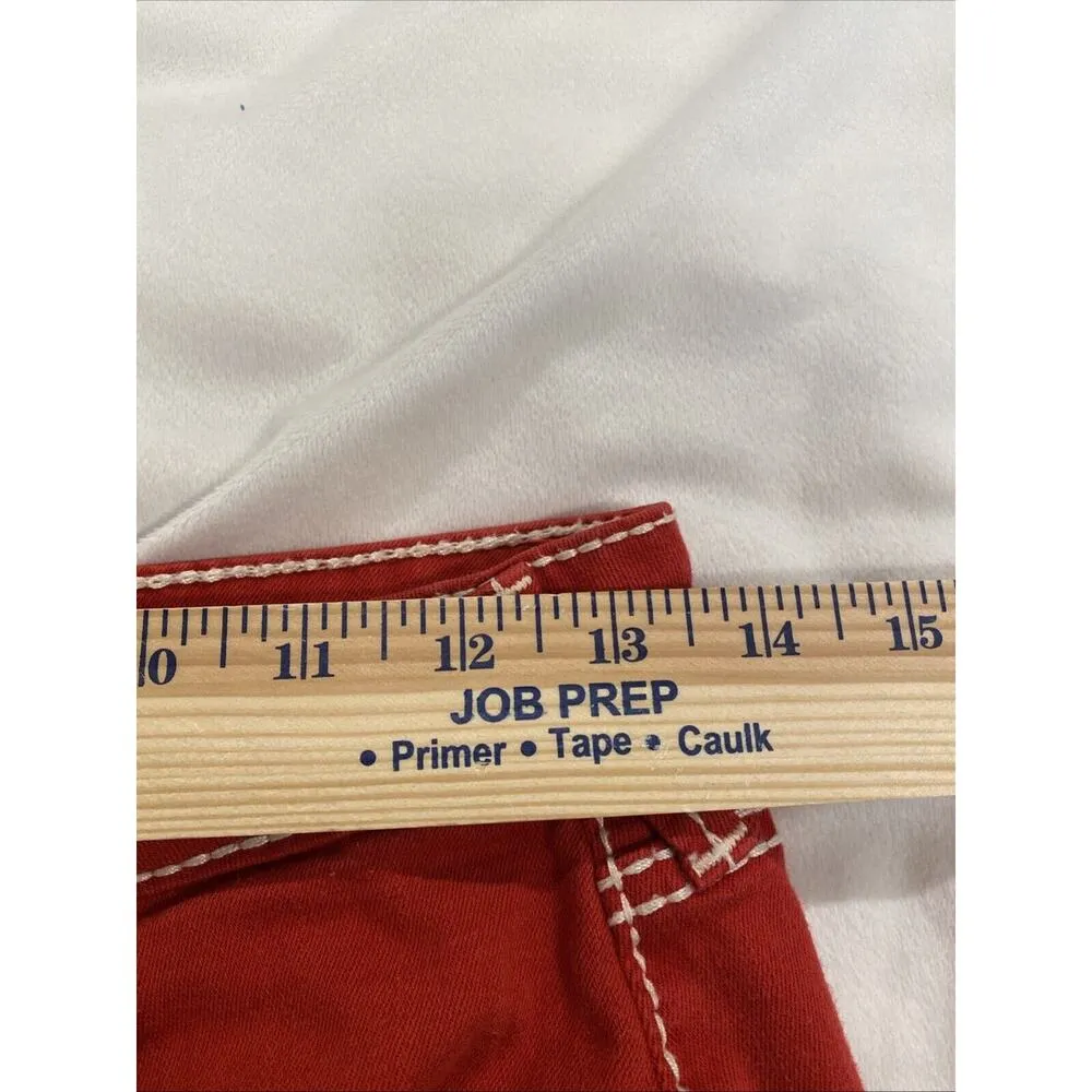 True Religion Jeans Red and White Stitch Vintage Red Size 29 RARE - Image 15