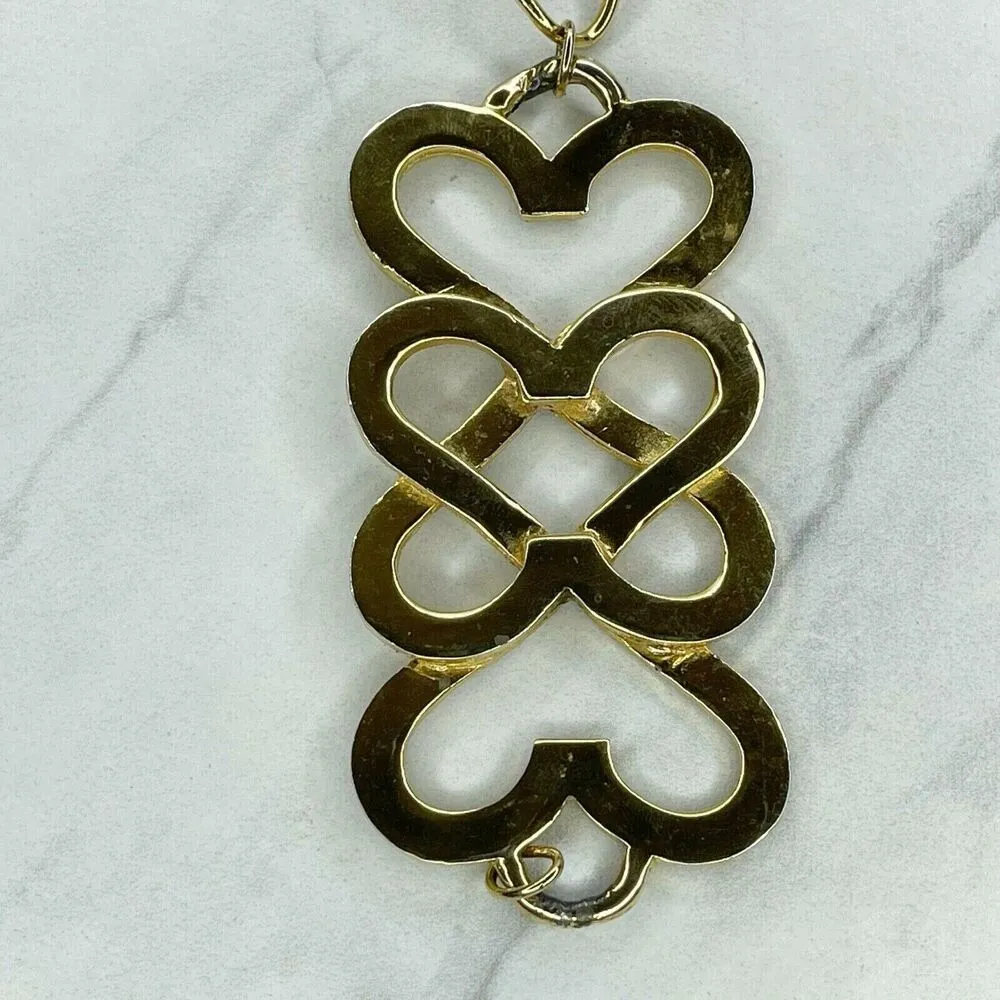 Gold Tone Abstract Heart Chain Link Belt - Image 10