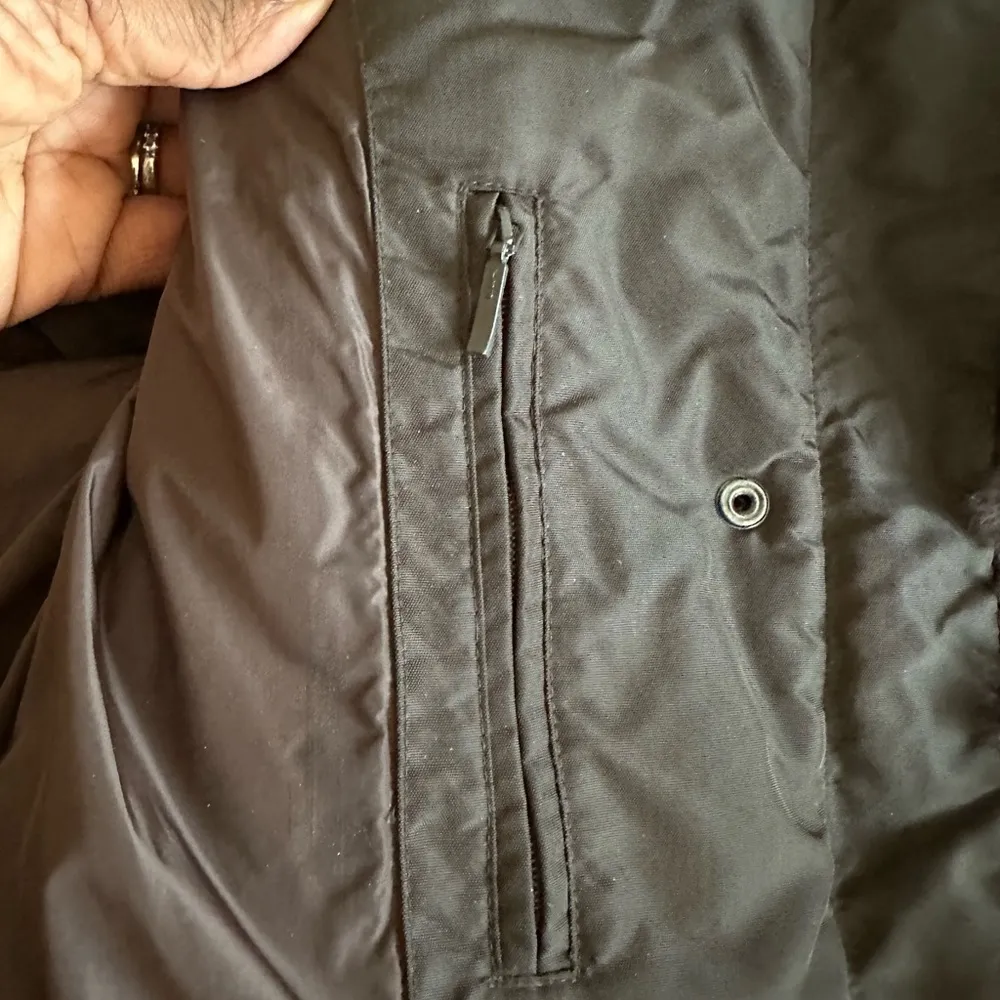 Andrew Marc Chocolate Brown Winter Jacket Oversized Collar Full Zip Faux Fur SzM - Image 8