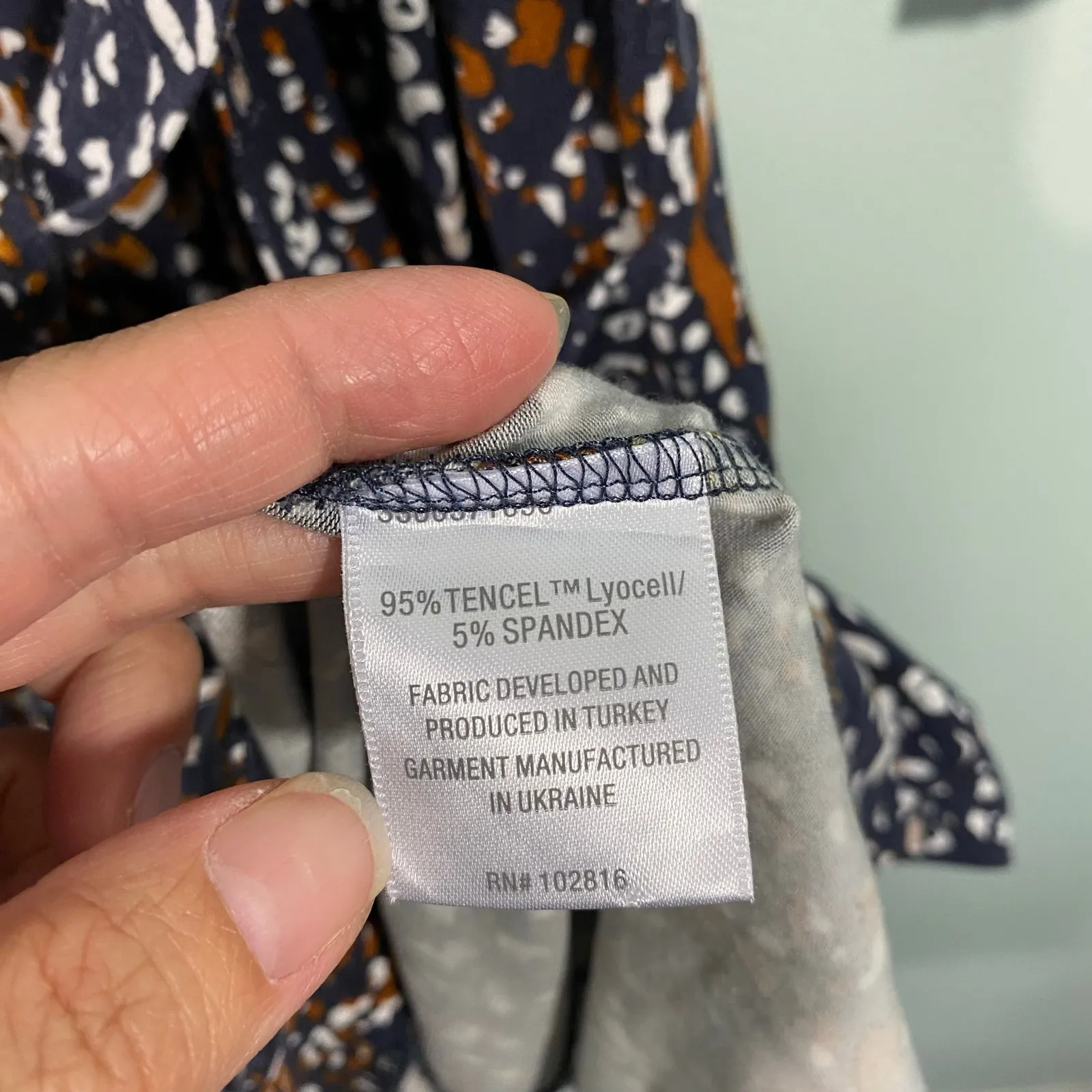 Garnet Hill Women Mixed Print Mavis Button Up Tie Waist Knit Dress Size S - Image 6