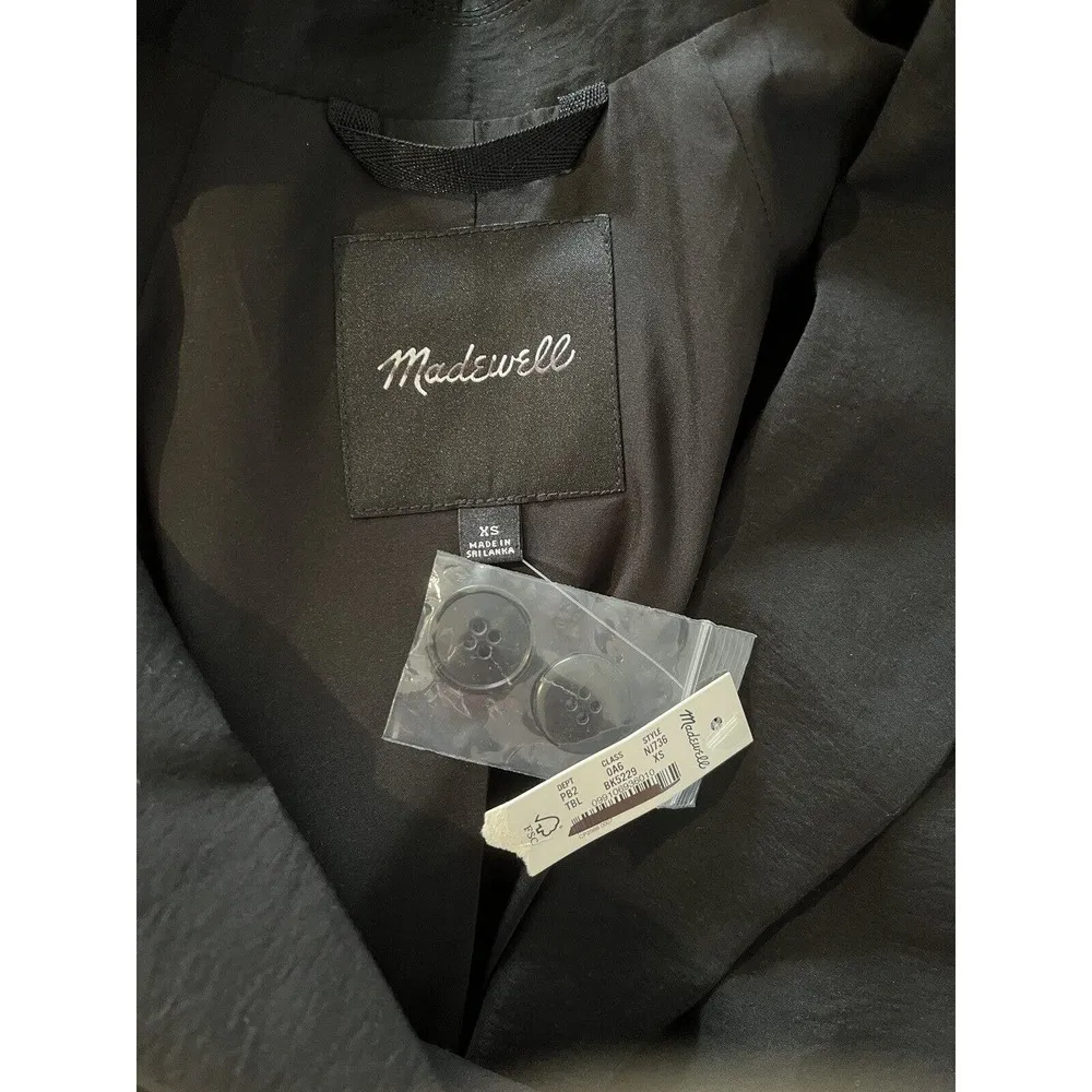 NWT Madewell The Relaxed Blazer In Softdrape Fabric Oversized Black Jacket Sz XS - Image 7
