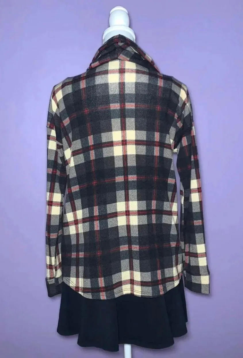 NEW  Black Plaid Cowlneck Top - Image 3