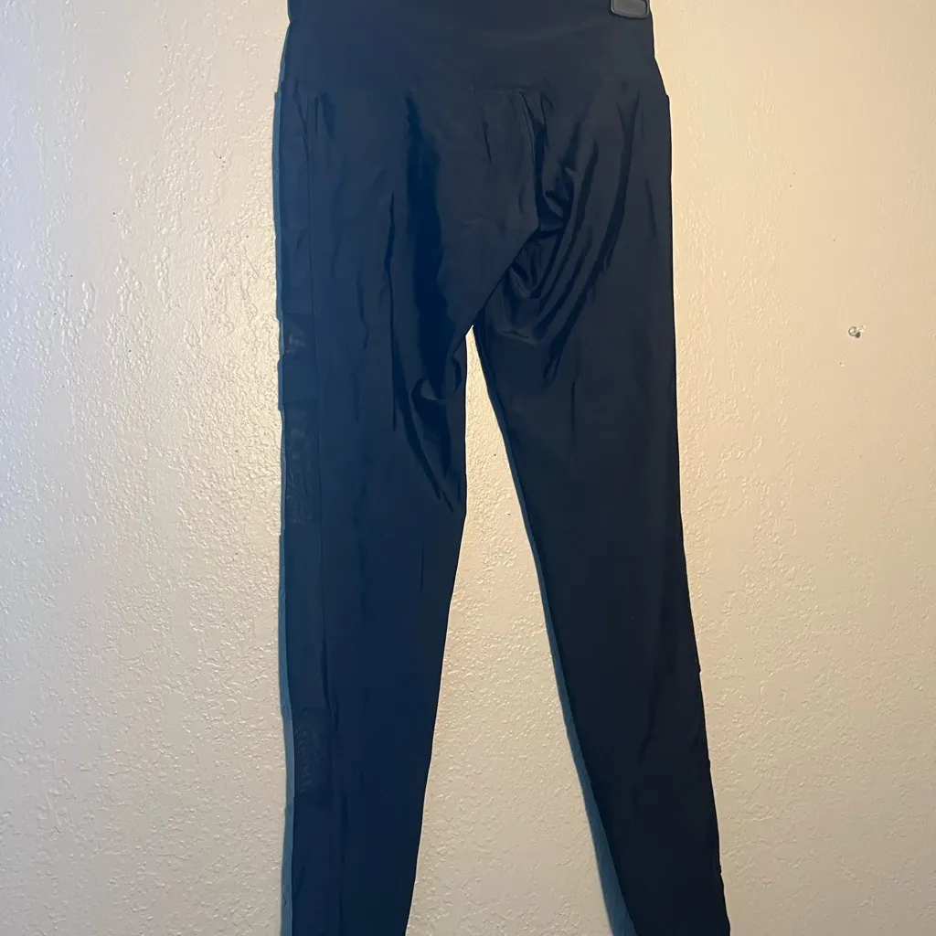 Onzie Black Leggings High Waisted SZ XS Workout Tights Yoga Pants Petite Ribbed - Image 6