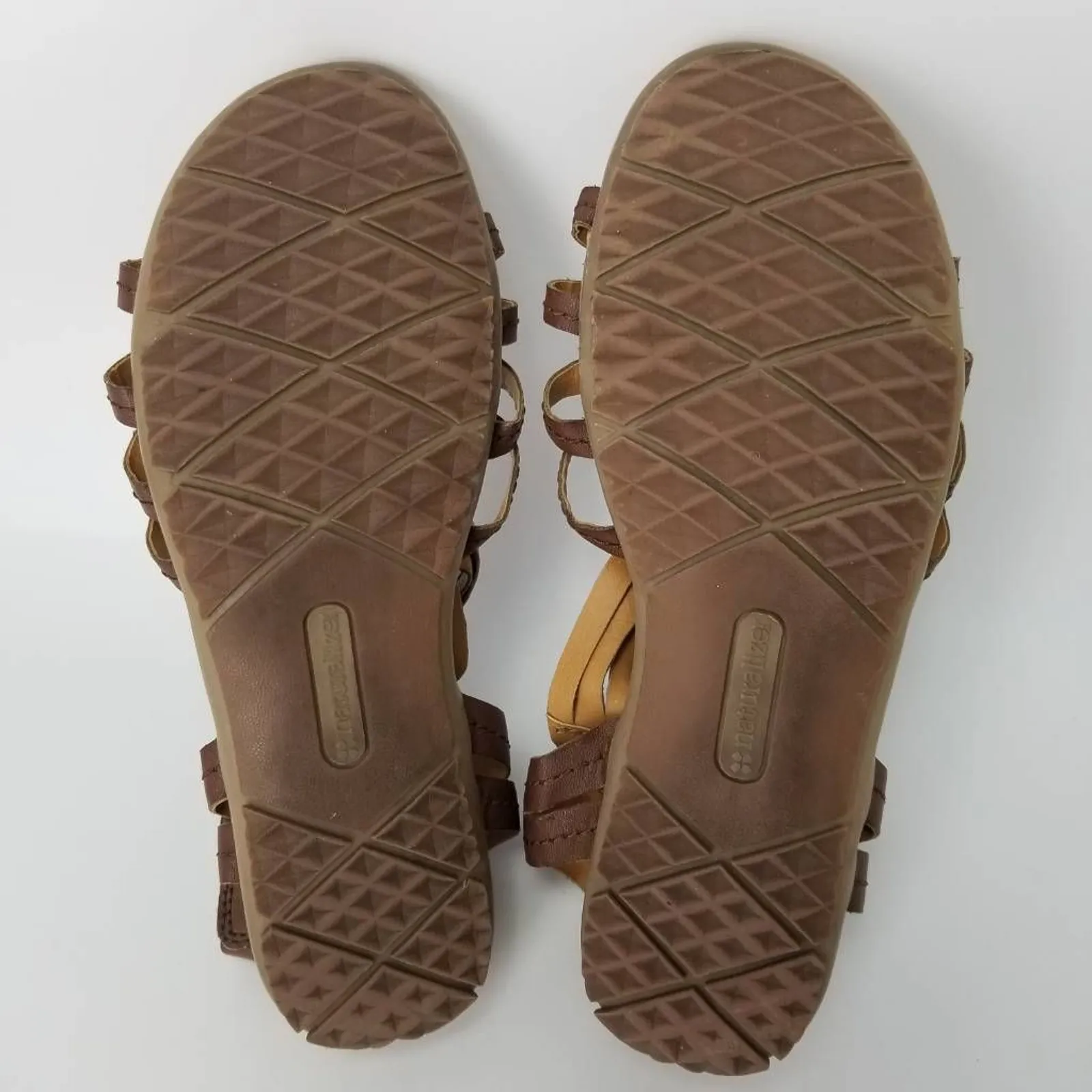 Naturalizer Womens Ankle Strap Sandals Brown Cutout Hook And Loop Low Heels 8.5M - Image 7