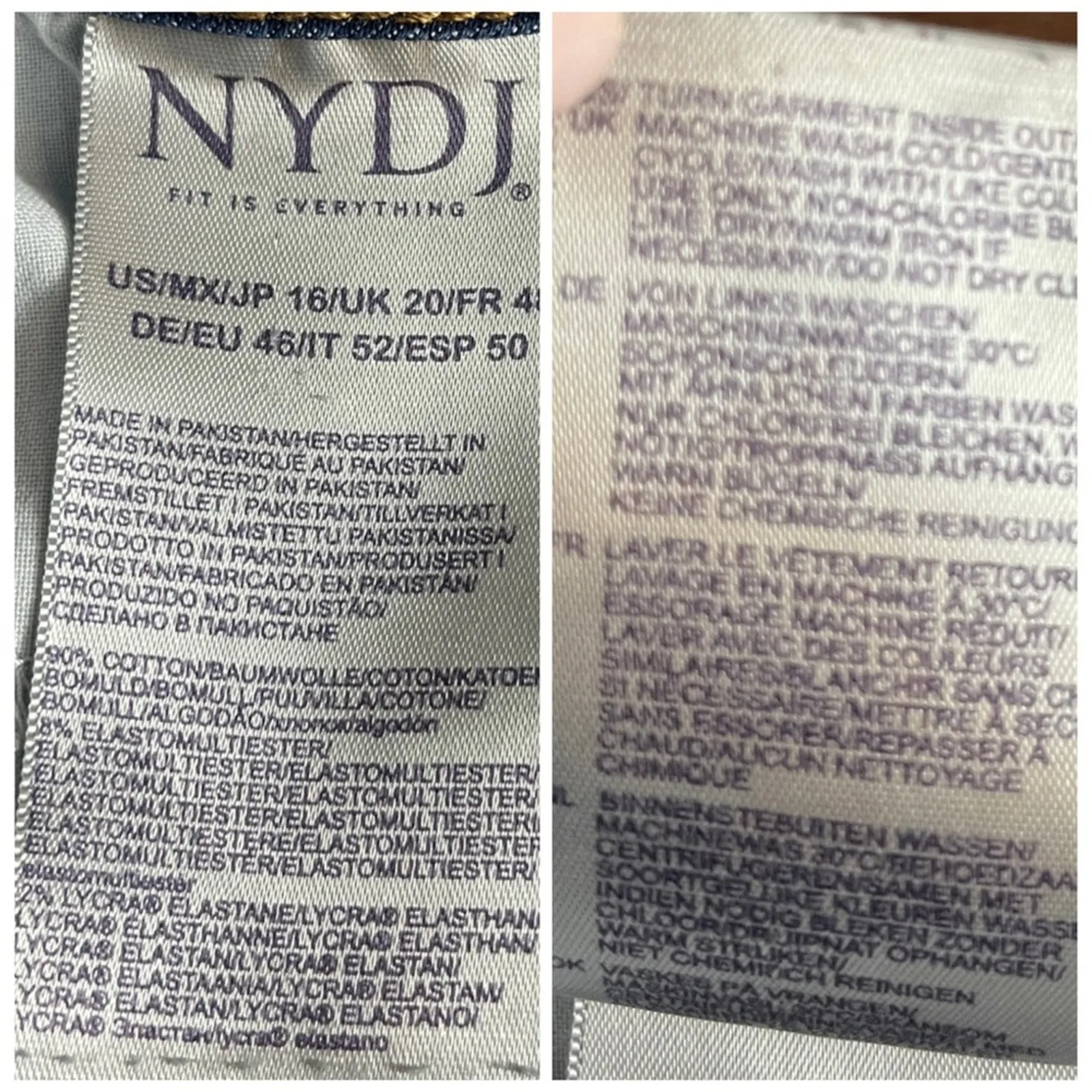 NYDJ Jeans Sheri Slim Mid Rise LiftTuck Slimming Dark Wash Quinn Women’s Size 16 - Image 6