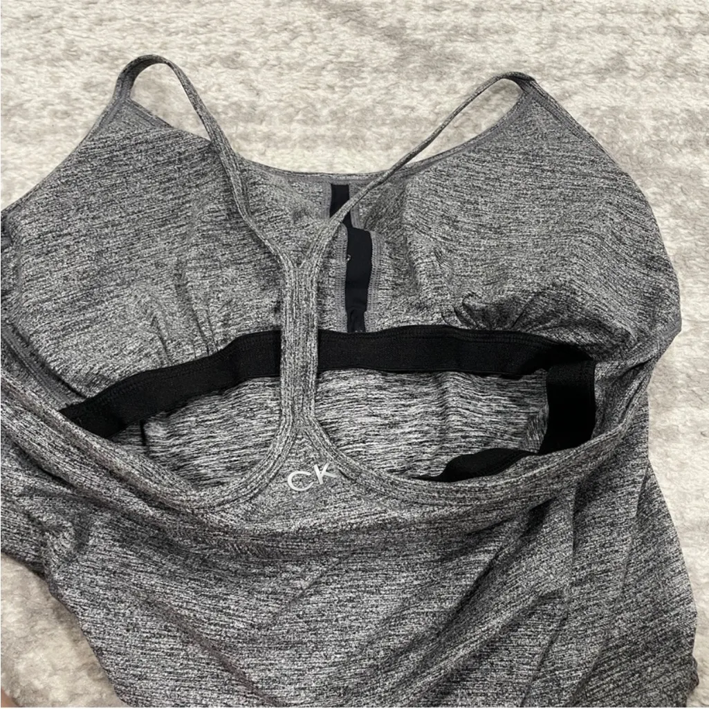 NWOT Calvin Klein Performance Grey Built-In Bra Skater Dress - Image 3