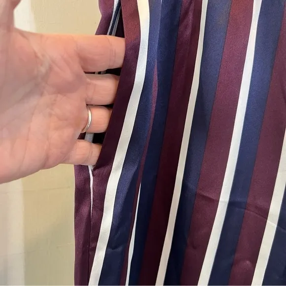 Joseph 100% Silk Pyjama Pants Wide Leg College Stripe Trousers Size 40 - Image 13