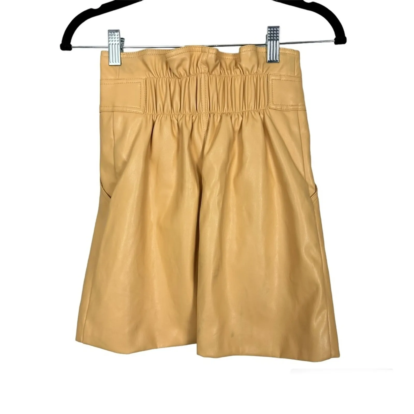 Urban Outfitters Faux Leather Belted Mini Pencil Skirt Peach XS - Image 5