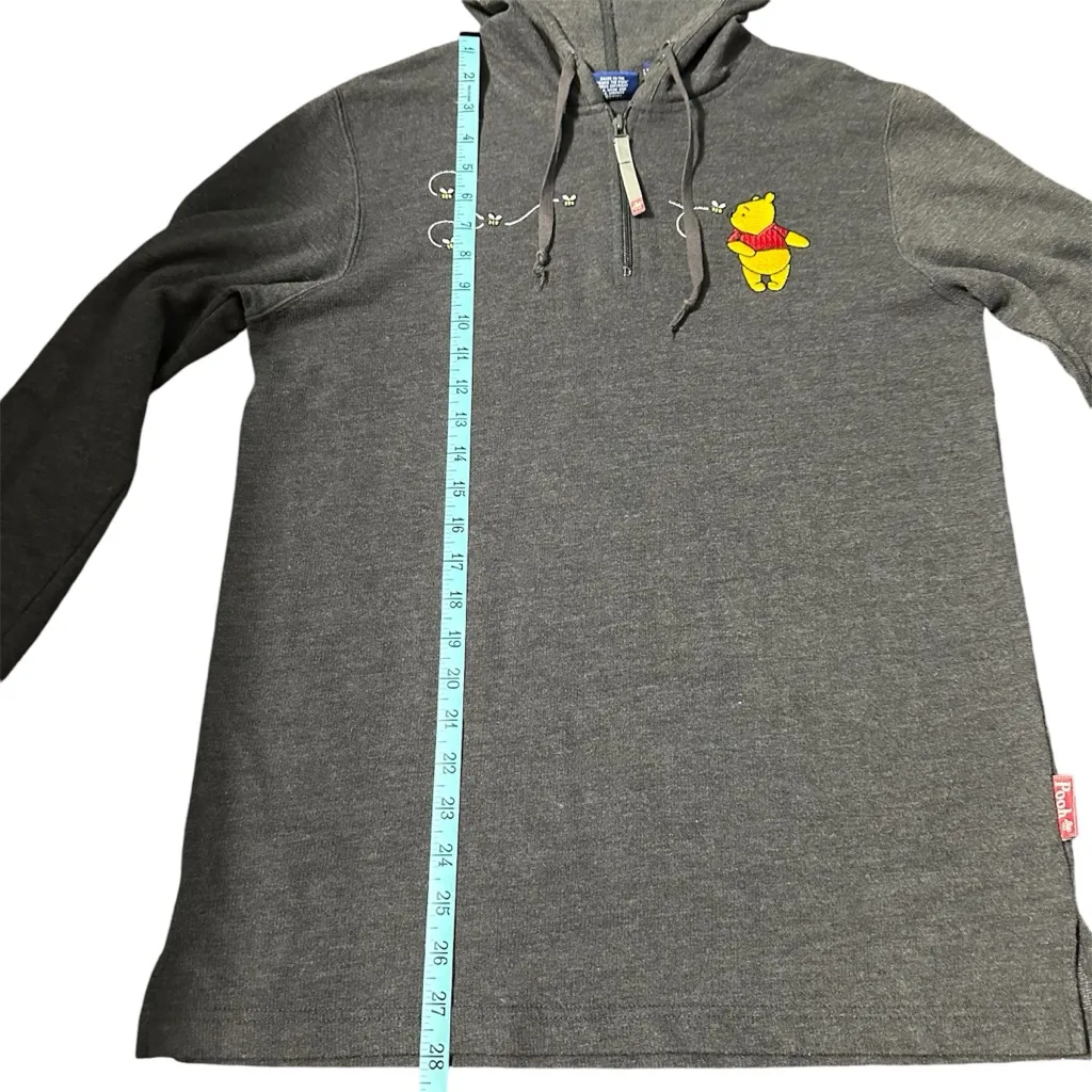 Disney Winnie The Pooh Womens 1/4‎ Zip Hooded Pullover Size Medium - Image 2